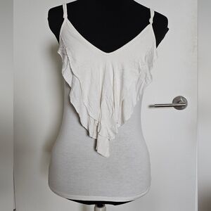 🔴Rienda Gyaru White Ruffle Cami Top